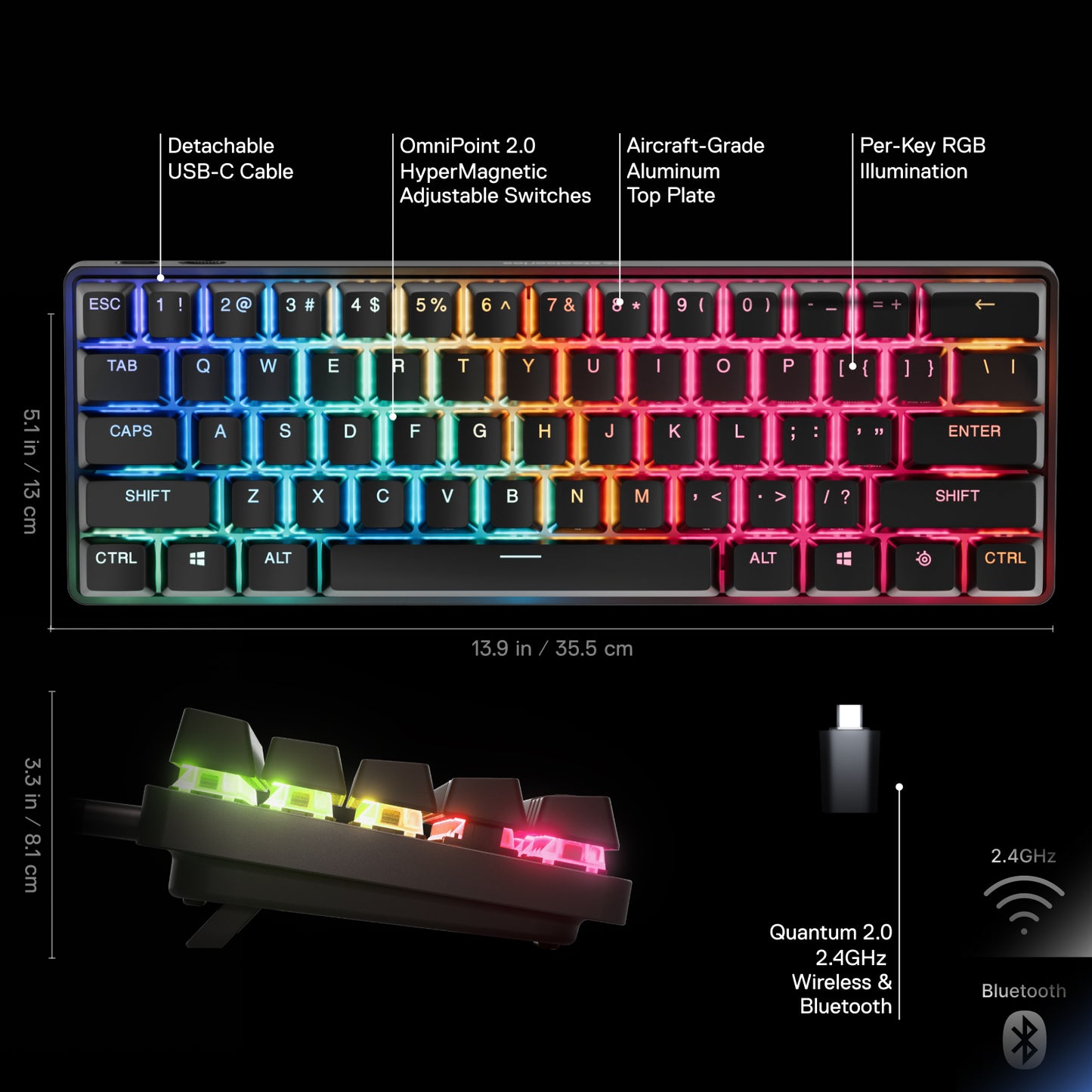 SteelSeries Apex Pro Mini - Trådløs gaming tastatur